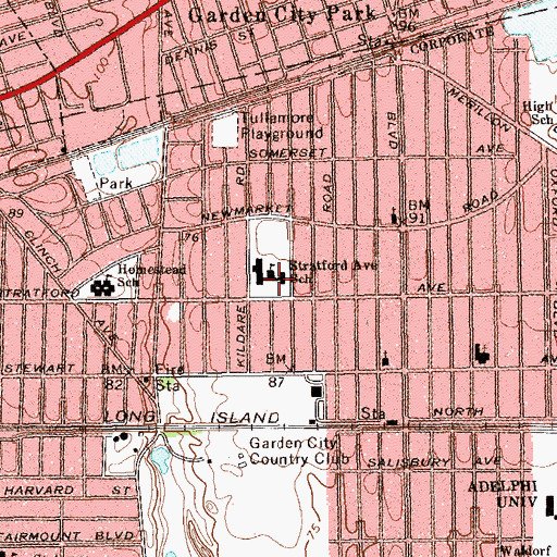 Topographic Map of Stratford Avenue Elementary School, NY