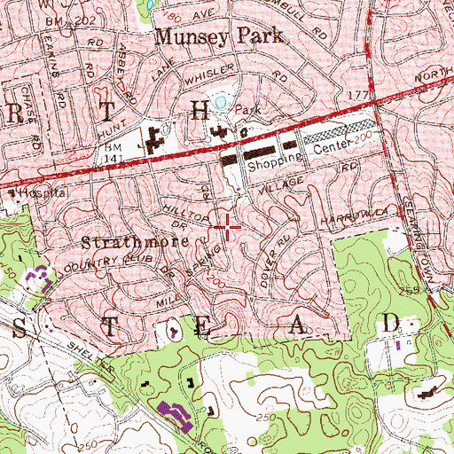 Topographic Map of Strathmore, NY