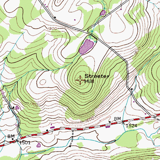Topographic Map of Streeter Hill, NY