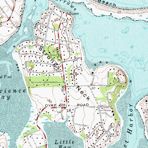Topographic Map of Strongs Neck, NY