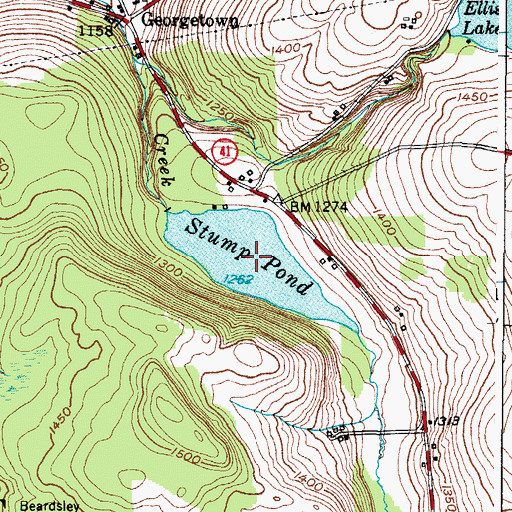 Topographic Map of Stump Pond, NY