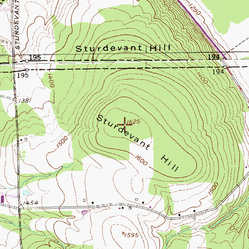 Topographic Map of Sturdevant Hill, NY
