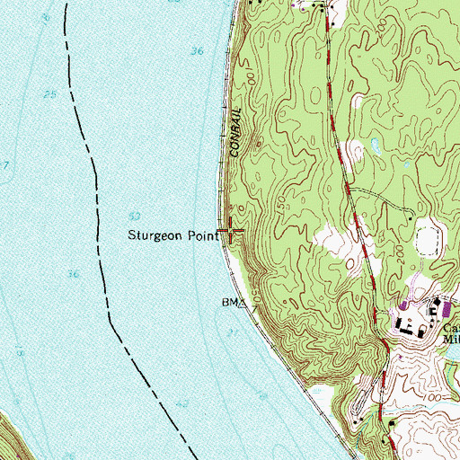 Topographic Map of Sturgeon Point, NY