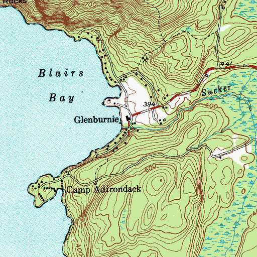 Topographic Map of Sucker Brook, NY