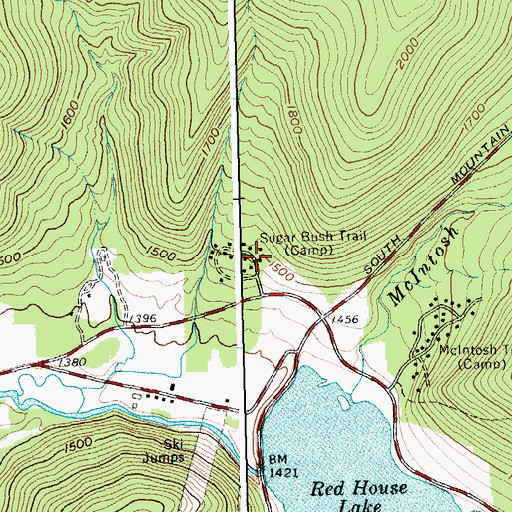 Topographic Map of Sugar Bush Trail, NY