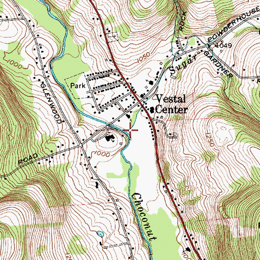 Topographic Map of Sugar Creek, NY