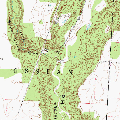 Topographic Map of Sugar Creek, NY