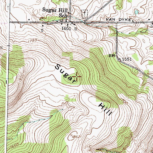 Topographic Map of Sugar Hill, NY