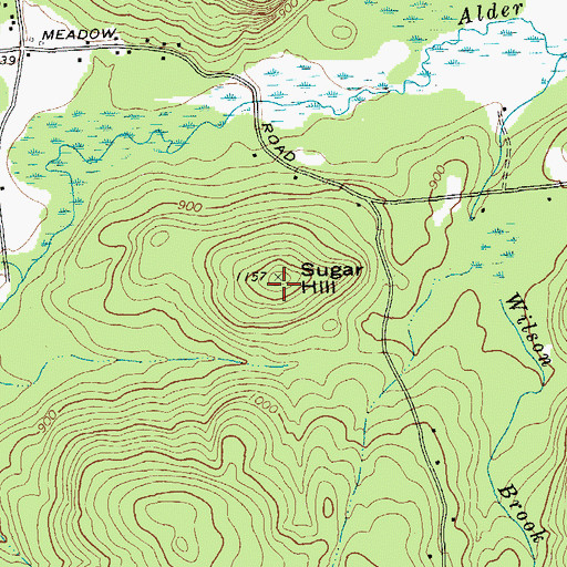 Topographic Map of Sugar Hill, NY