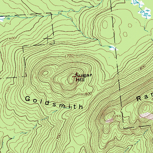 Topographic Map of Sugar Hill, NY