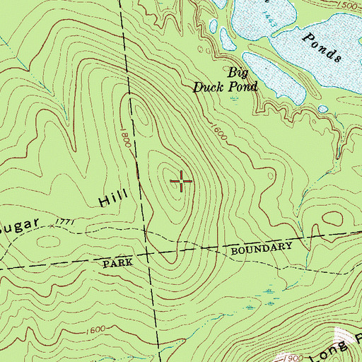 Topographic Map of Sugar Hill, NY