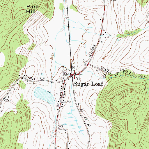 Topographic Map of Sugar Loaf, NY