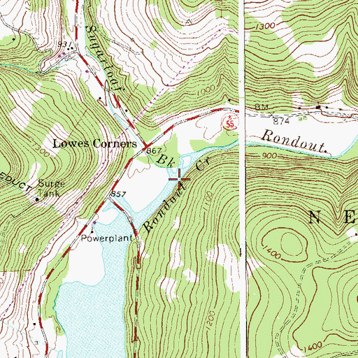 Topographic Map of Sugarloaf Brook, NY