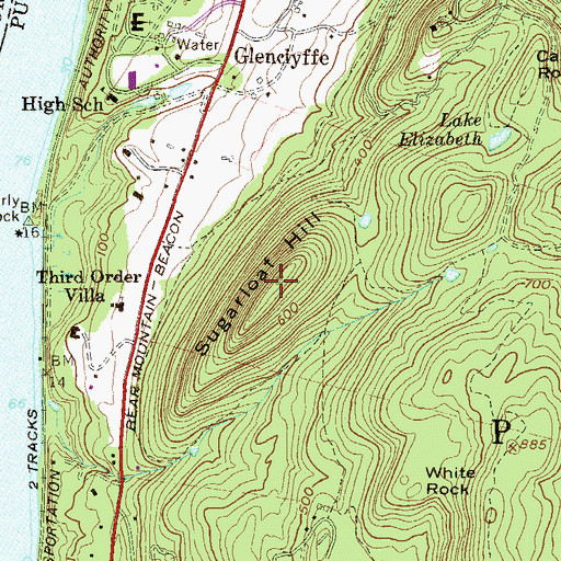 Topographic Map of Sugarloaf Hill, NY