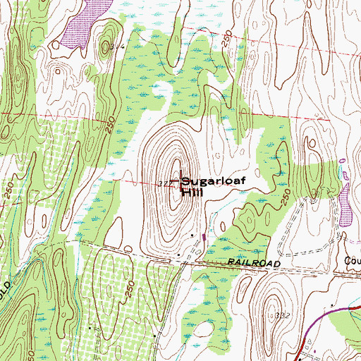 Topographic Map of Sugarloaf Hill, NY