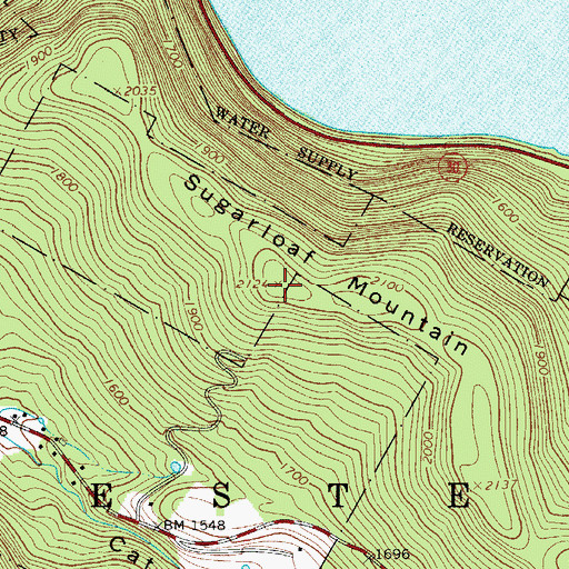 Topographic Map of Sugarloaf Mountain, NY