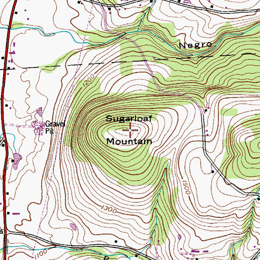 Topographic Map of Sugarloaf Mountain, NY