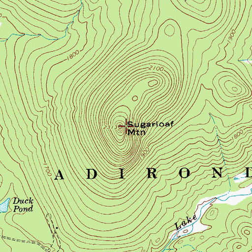 Topographic Map of Sugarloaf Mountain, NY