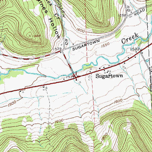 Topographic Map of Sugartown, NY