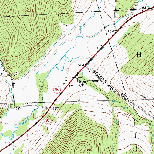 Topographic Map of Sugartown Church, NY