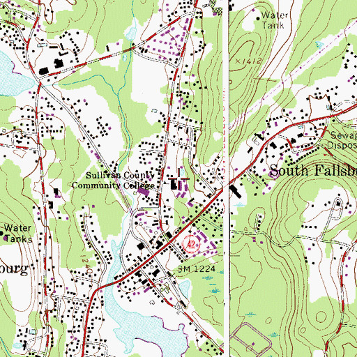 Topographic Map of Sullivan County Community College, NY