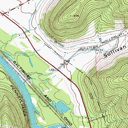 Topographic Map of Sullivan Hollow, NY