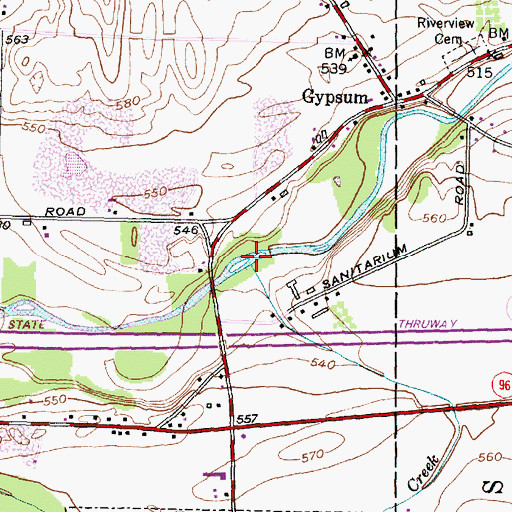 Topographic Map of Sulphur Creek, NY