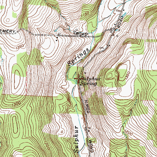 Topographic Map of Sulphur Spring, NY