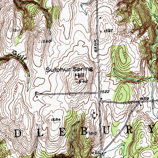 Topographic Map of Sulphur Spring Hill, NY