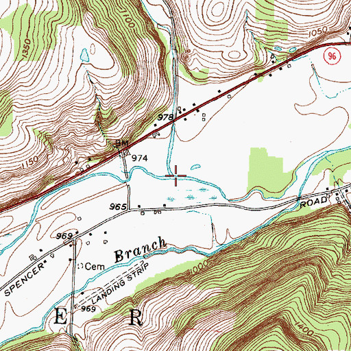 Topographic Map of Sulphur Springs Creek, NY