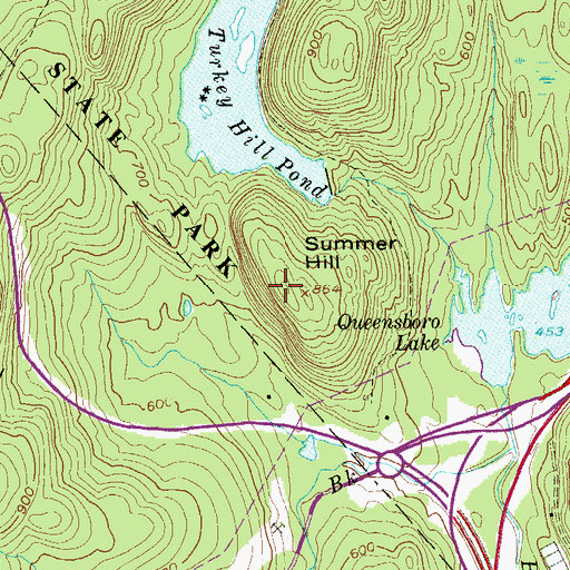 Topographic Map of Summer Hill, NY