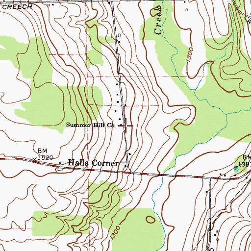 Topographic Map of Summer Hill Church, NY