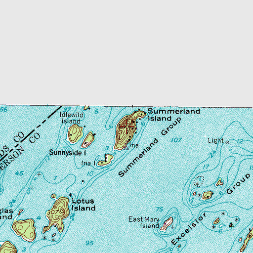 Topographic Map of Summerland Island, NY