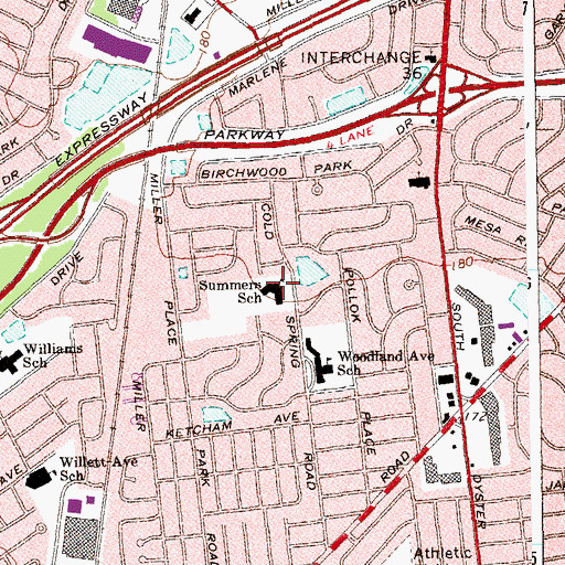Topographic Map of Summers School, NY