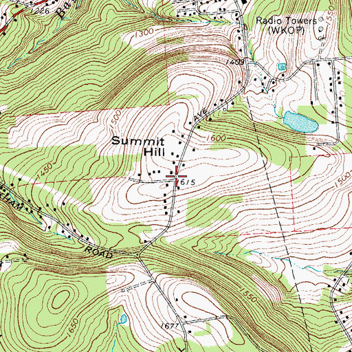 Topographic Map of Summit Hill, NY
