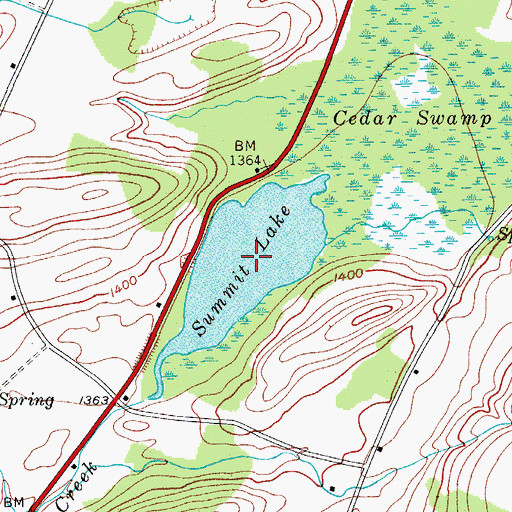 Topographic Map of Summit Lake, NY