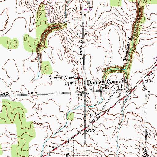 Topographic Map of Summit View Cemetery, NY