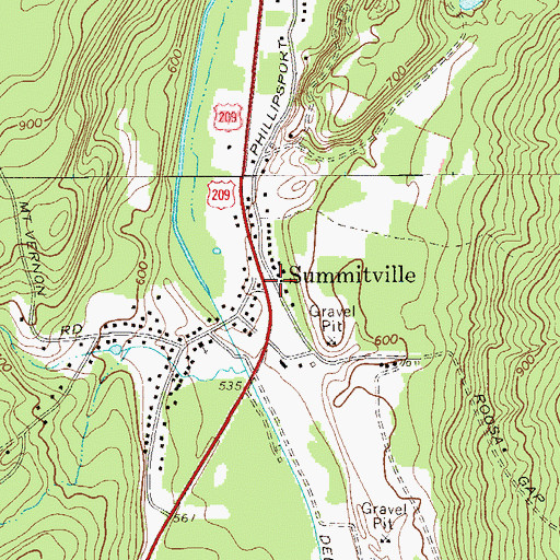 Topographic Map of Summitville, NY