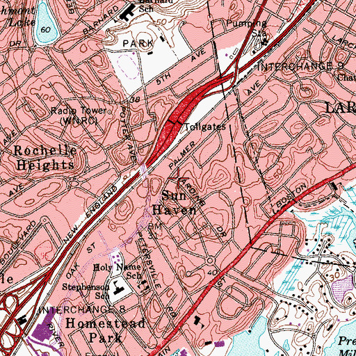 Topographic Map of Sun Haven, NY