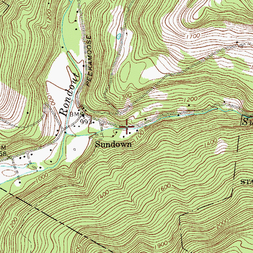 Topographic Map of Sundown, NY