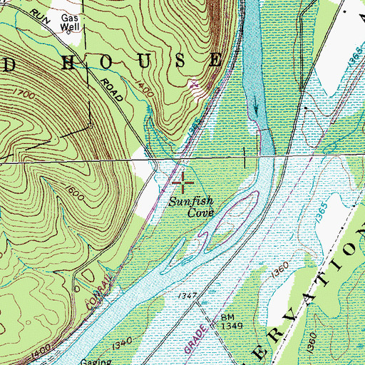 Topographic Map of Sunfish Cove, NY