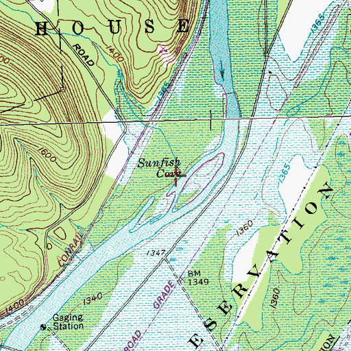 Topographic Map of Sunfish Run, NY