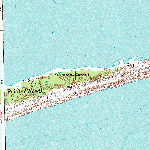 Topographic Map of Sunken Forest, NY