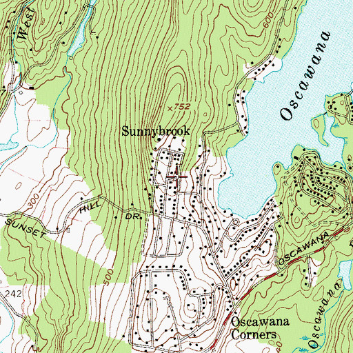 Topographic Map of Sunnybrook, NY