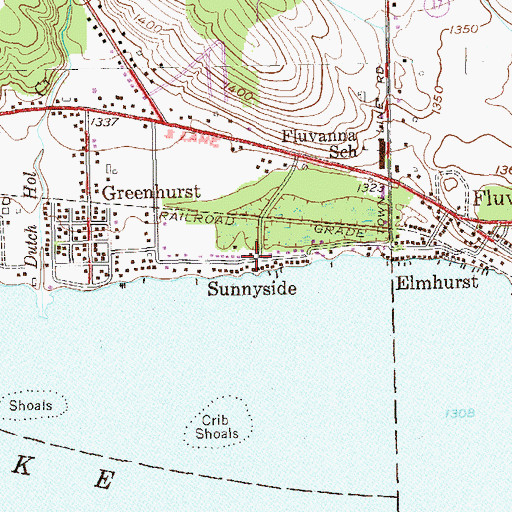 Topographic Map of Sunnyside, NY