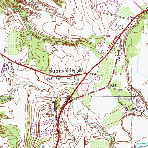 Topographic Map of Sunnyside, NY