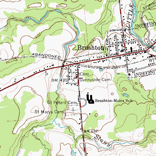 Topographic Map of Sunnyside Cemetery, NY