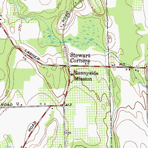 Topographic Map of Sunnyside Mission, NY