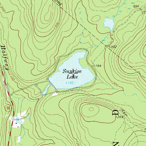 Topographic Map of Sunrise Lake, NY
