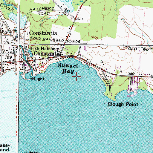 Topographic Map of Sunset Bay, NY